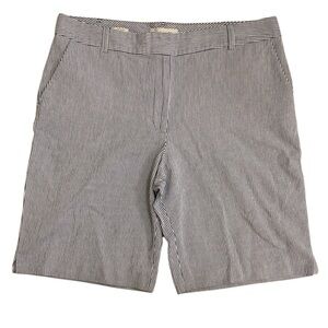 Talbots Heritage Seersucker Shorts Navy and White Striped Size 14 High Rise